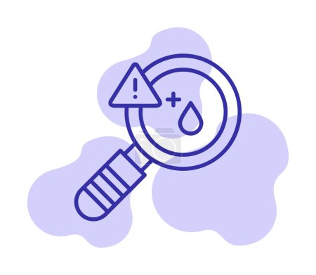 Illustration for Flat Magnifier and  Blood test icon vector. - Royalty Free Image