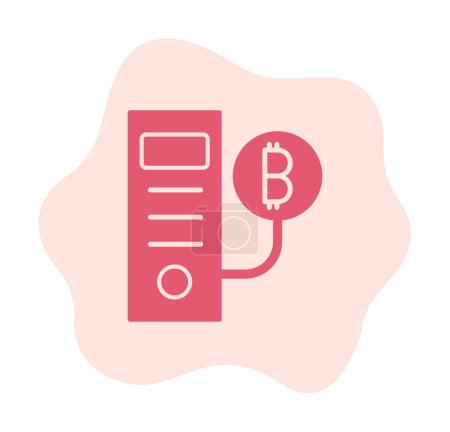 Ilustración de Icono de Bitcoin Miner CPU (BTC), ilustración vectorial - Imagen libre de derechos