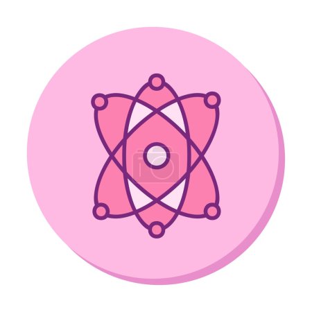 Téléchargez les illustrations : Icône atome dans le style plat à la mode, illustration vectorielle icône de la science - en licence libre de droit