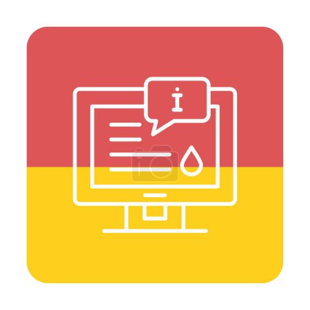 Ilustración de Pantalla de ordenador con ilustración de vectores icono de información - Imagen libre de derechos