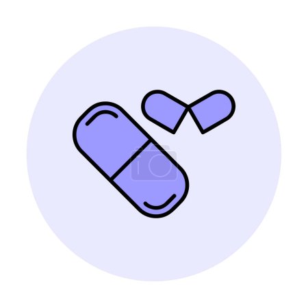Illustration for Medicine flat icon, Capsules, pills - Royalty Free Image