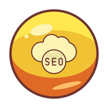 Illustration for Seo cloud icon, flat style, vector illustration - Royalty Free Image