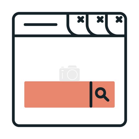 Téléchargez les illustrations : Simple plat barre de recherche icône vectoriel illustration design - en licence libre de droit