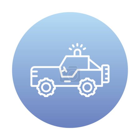 Téléchargez les illustrations : Icône Jeep militaire, Illustration vectorielle - en licence libre de droit