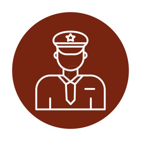 Ilustración de Ilustración vectorial de policía en icono plano uniforme - Imagen libre de derechos