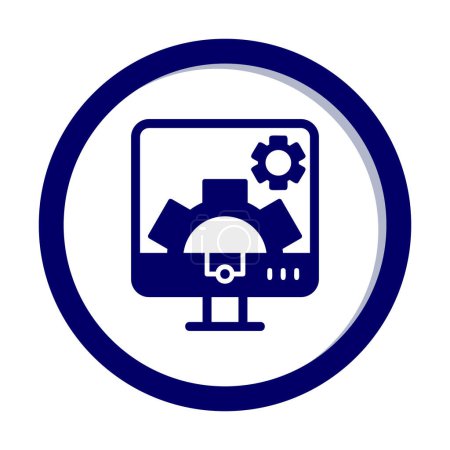 Ilustración de Icono de configuración del ordenador, ilustración vectorial - Imagen libre de derechos