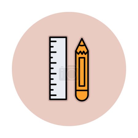 Illustration for Pencil And Ruler line icon, vector illustration - Royalty Free Image