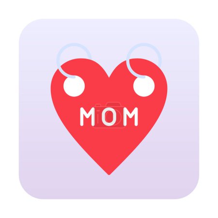 Téléchargez les illustrations : Icône de la fête des mères, modèle de carte de vœux, illustration vectorielle - en licence libre de droit
