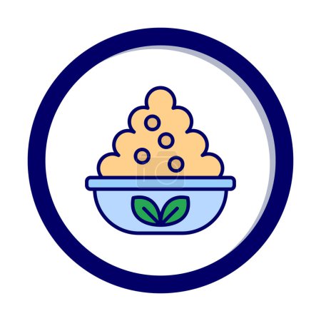 Illustration for Simple flat bowl with Yeast food design - Royalty Free Image