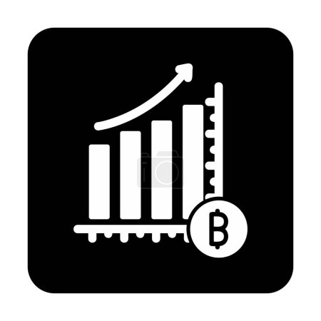 Téléchargez les illustrations : Bénéfices, graphique avec crypto-monnaie, symbole Bitcoin ilustration vectorielle - en licence libre de droit