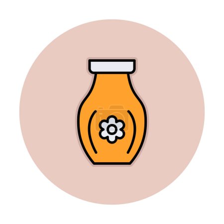 Ilustración de Sake en icono del frasco, ilustración de vector plano - Imagen libre de derechos