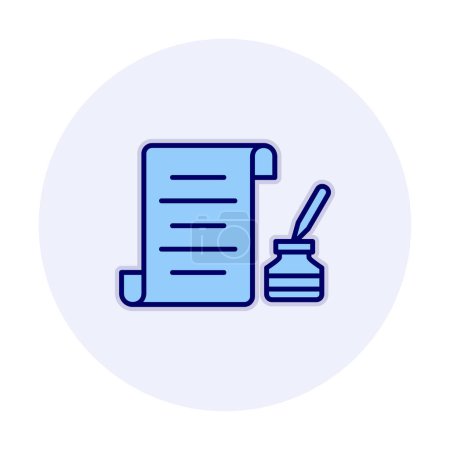 Illustration for Document with pen, icon vector - Royalty Free Image