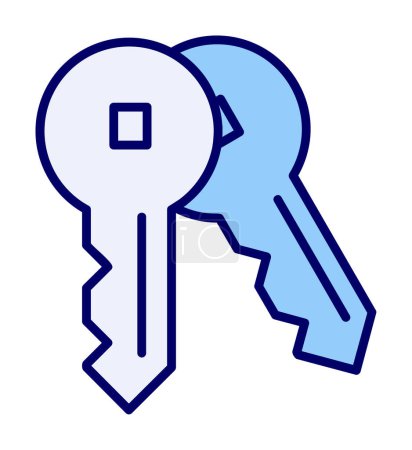 Ilustración de Icono de llaves. diseño plano. ilustración vectorial - Imagen libre de derechos