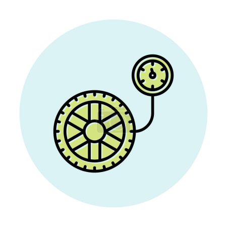 Téléchargez les illustrations : Pression de roue, icône isolée vecteur illustration design - en licence libre de droit