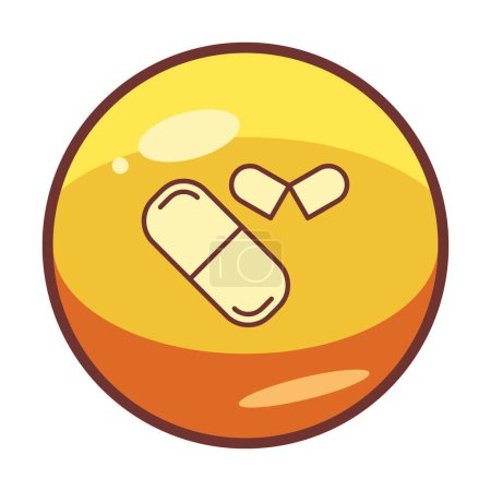 Illustration for Medicine flat icon, Capsules, pills - Royalty Free Image