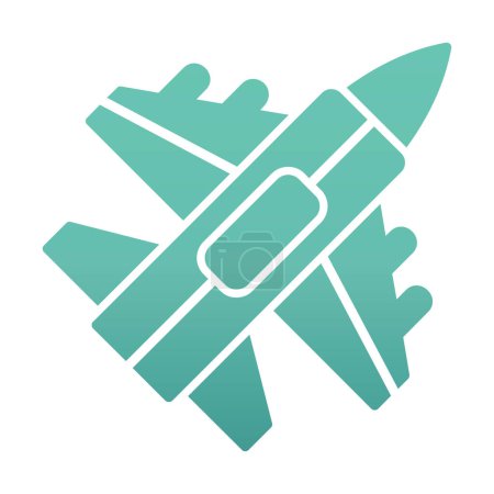 Illustration for Jet Fighter icon. Military plane flying. vector illustration - Royalty Free Image