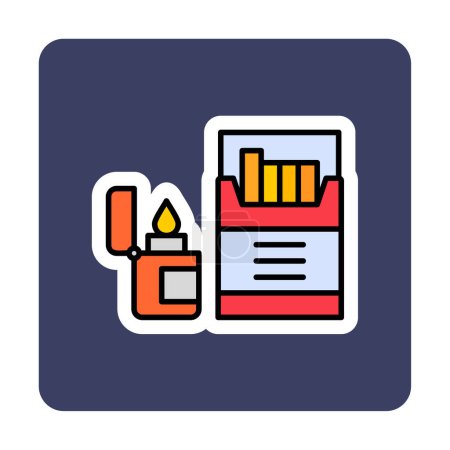 Illustration for Tobacco symbol with cigarettes and lighter icon, vector illustration - Royalty Free Image