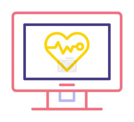 Illustration for Simple monitor screen with cardiogram illustration - Royalty Free Image