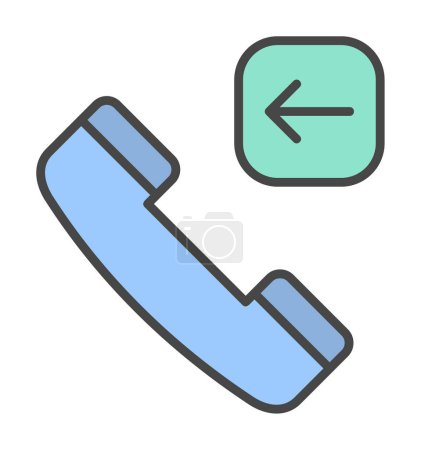 Illustration for Flat Incoming call  icon vector illustration design - Royalty Free Image