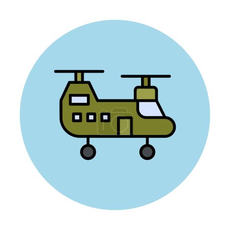 Téléchargez les photos : Icône vectorielle Heliciopter militaire. style est plat - en image libre de droit
