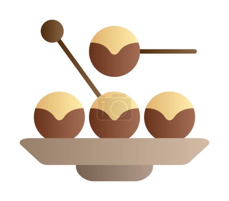 simple Takoyaki japanese dish icon, vector illustration