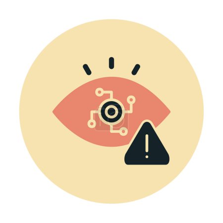 Illustration for Spy icon with warning sign,  vector illustration - Royalty Free Image