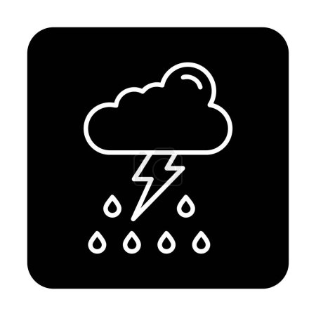 Téléchargez les illustrations : Simple plat Thunder icône météo illustration - en licence libre de droit