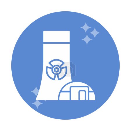 Téléchargez les illustrations : Illustration vectorielle d'icône de centrale nucléaire conception graphique - en licence libre de droit