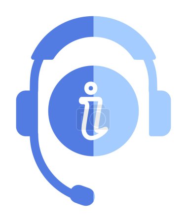 Illustration for Simple flat  Serves information and headset icon - Royalty Free Image
