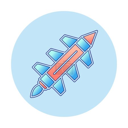 Téléchargez les illustrations : Illustration vectorielle d'icône de fusée de missile - en licence libre de droit