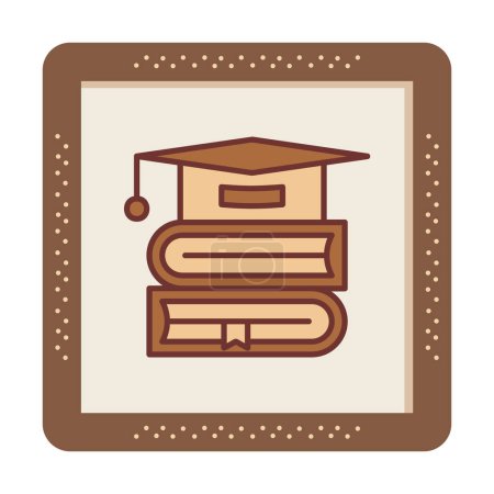 Illustration for Isolated graduation cap and books icon - Royalty Free Image