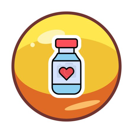 Téléchargez les illustrations : Icône web bouteille de vitamine, illustration vectorielle - en licence libre de droit