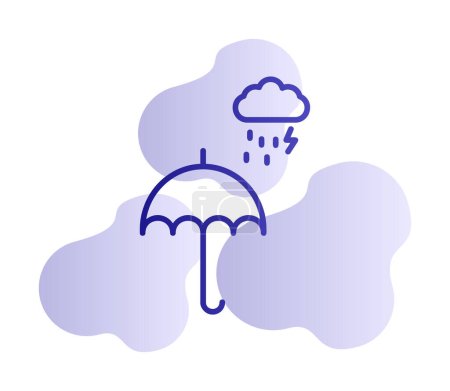 Téléchargez les illustrations : Icône parapluie illustration vectorielle - en licence libre de droit