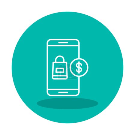 Téléchargez les illustrations : Mobile banking  and dollar icon vector - en licence libre de droit