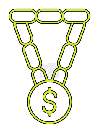 Illustration for Bracelet with dollar sign, vector illustration - Royalty Free Image