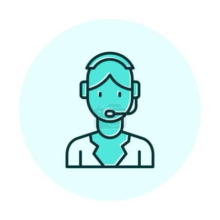 Illustration for Customer Service Agent icon in vector. logotype - Royalty Free Image