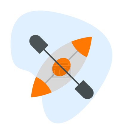 Téléchargez les illustrations : Simple icône Kayak Boat, illustration vectorielle - en licence libre de droit