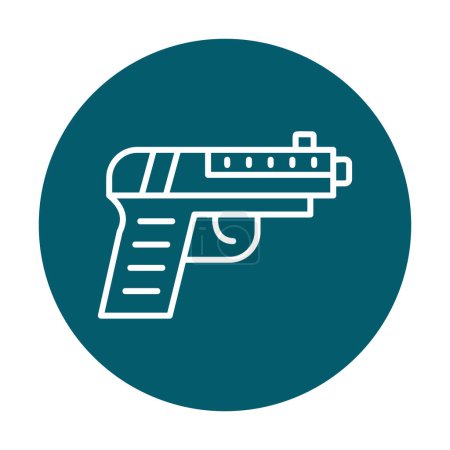 Téléchargez les illustrations : Arme militaire pistolet isolé icône vectoriel illustration conception - en licence libre de droit