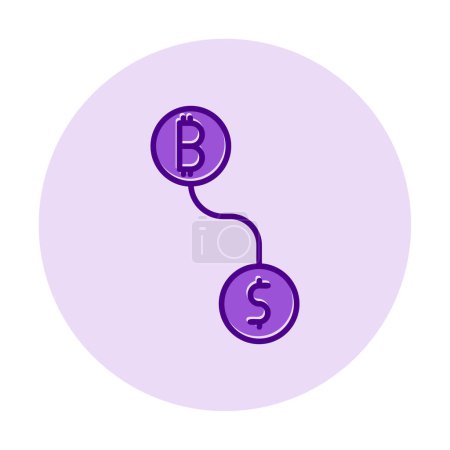 Téléchargez les illustrations : Illustration vectorielle de change crypto-monnaie Bitcoin - en licence libre de droit