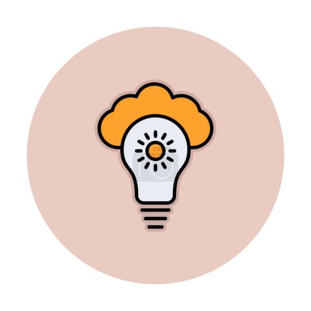 Téléchargez les illustrations : Icône vectorielle de l'ampoule Cloud. style plat - en licence libre de droit