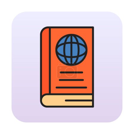 Téléchargez les illustrations : Icône simple du livre du monde, illustration vectorielle - en licence libre de droit
