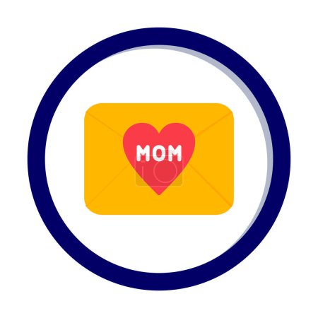 Téléchargez les illustrations : Mail maman icône, illustration vectorielle - en licence libre de droit