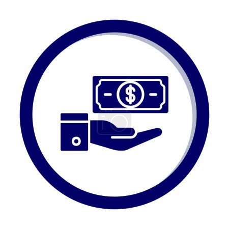 Ilustración de Dólar en la mano icono vector ilustración - Imagen libre de derechos