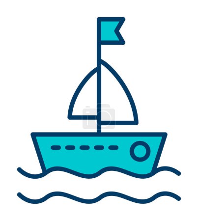 Illustration for Simple  sailboat  icon  vector illustration design - Royalty Free Image