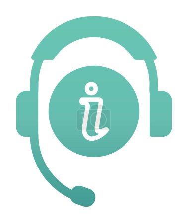 Illustration for Simple flat  Serves information and headset icon - Royalty Free Image