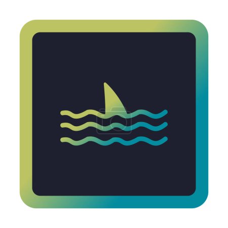 Ilustración de Aleta de tiburón en el icono del mar, ilustración vectorial - Imagen libre de derechos