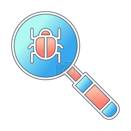 Ilustración de Lupa con error, icono de detección de virus, diseño de ilustración vectorial - Imagen libre de derechos
