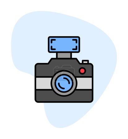 Téléchargez les illustrations : Icône de l'appareil photo, illustration vectorielle - en licence libre de droit