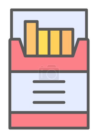 Téléchargez les illustrations : Boîte à cigarettes icône web, illustration vectorielle - en licence libre de droit