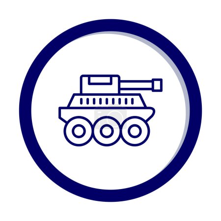 Illustration for Flat simple military tank vector icon - Royalty Free Image